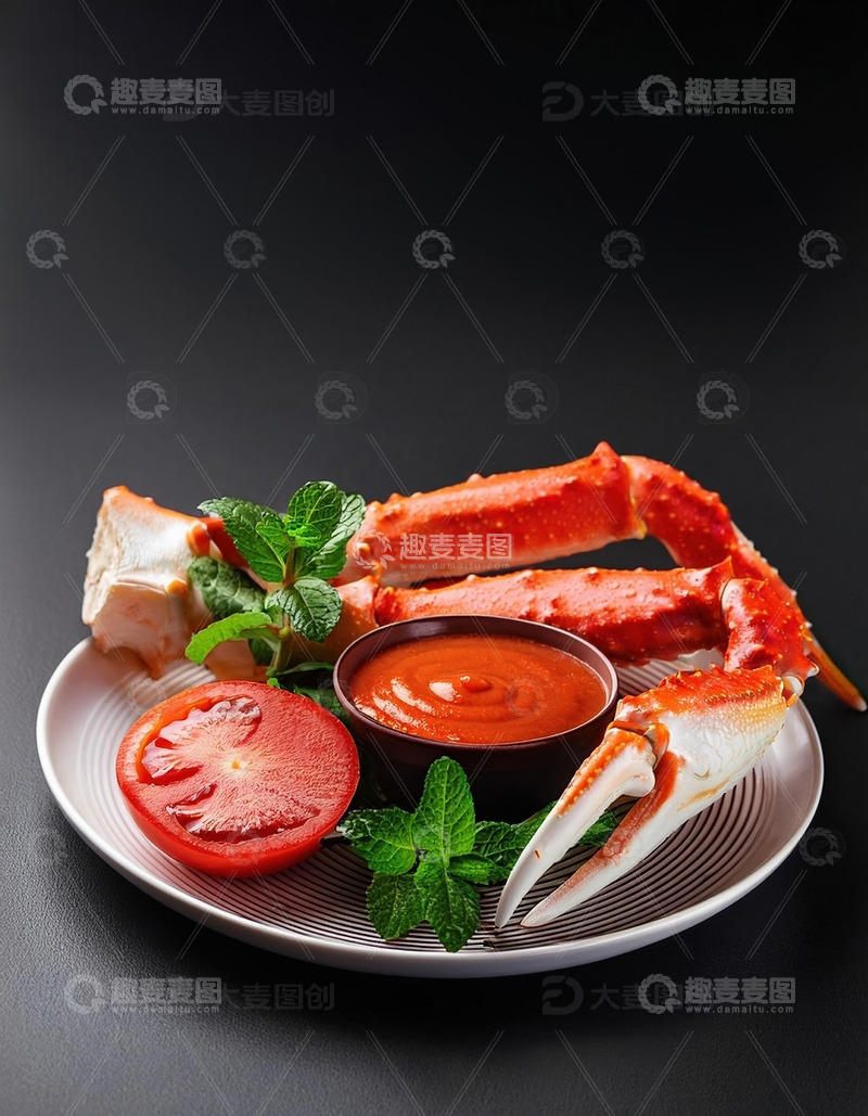 高清大图下载【趣麦麦图】顶级美味：帝王蟹之蟹腿4