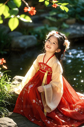 穿汉服的可爱小女孩7