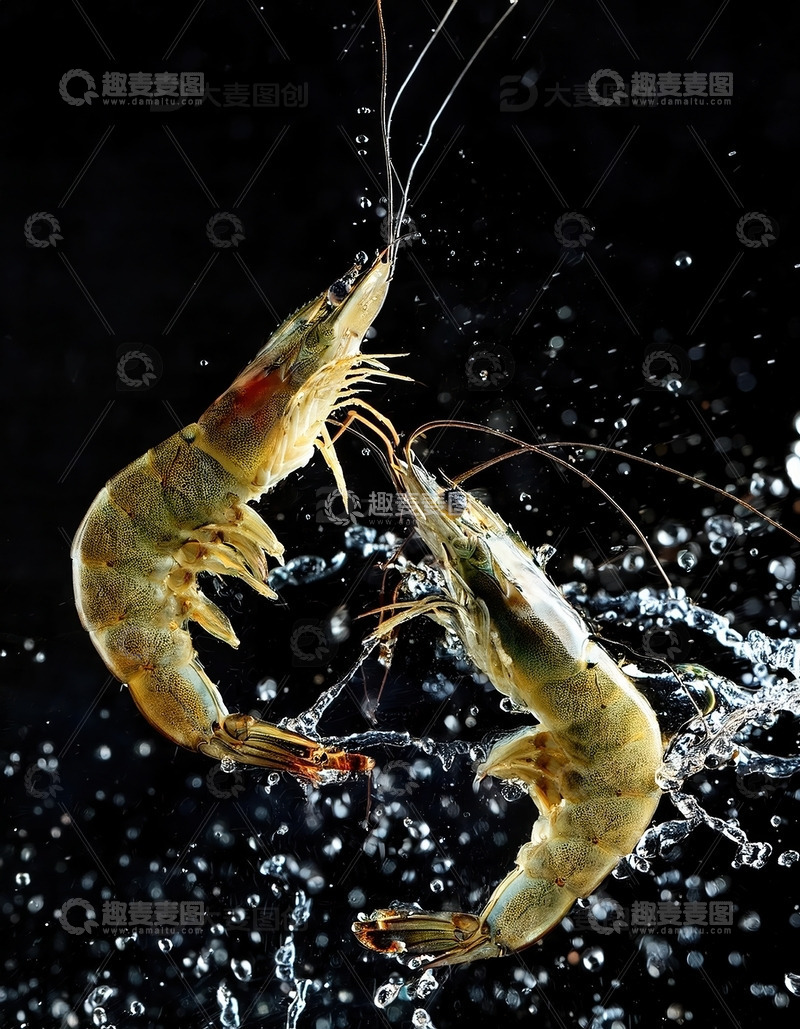 高清大图下载【趣麦麦图】暗夜精灵：虾的水中芭蕾7