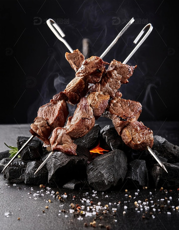 烤肉串-烧烤美食摄影16