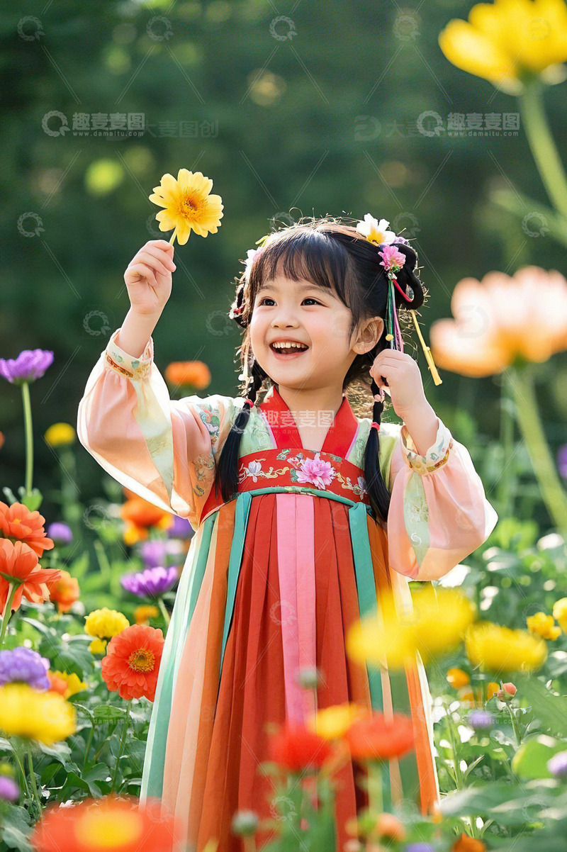 高清大图下载【趣麦麦图】穿汉服的可爱小女孩15