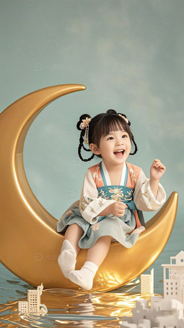 穿汉服的可爱小女孩2