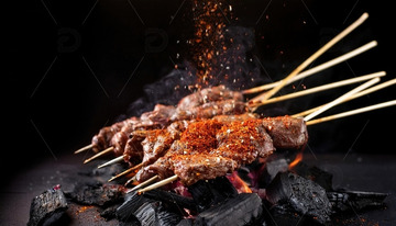 烤肉串-烧烤美食摄影6