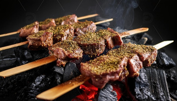 烤肉串-烧烤美食摄影7