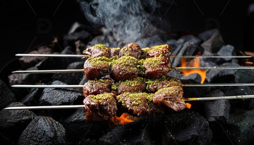 烤肉串-烧烤美食摄影2