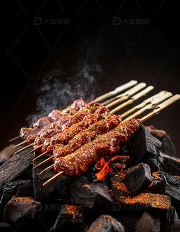 烤肉串-烧烤美食摄影9