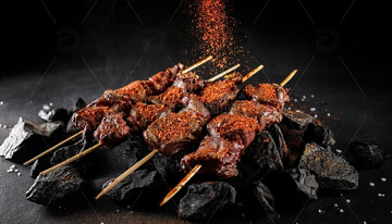 烤肉串-烧烤美食摄影1