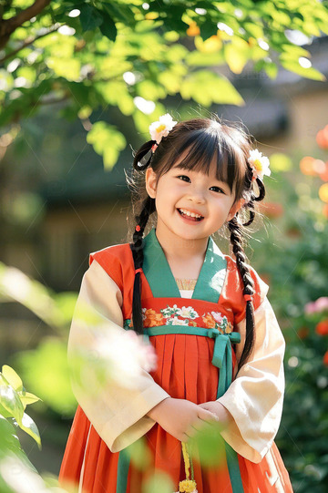 穿汉服的可爱小女孩1