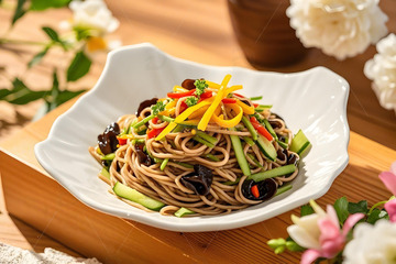 美食摄影凉拌莜面
