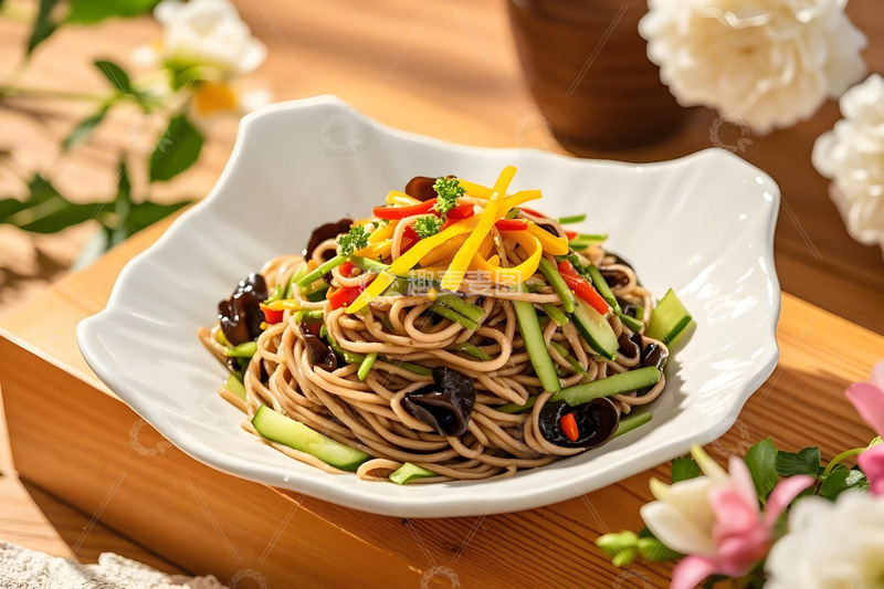 高清大图下载【趣麦麦图】美食摄影凉拌莜面