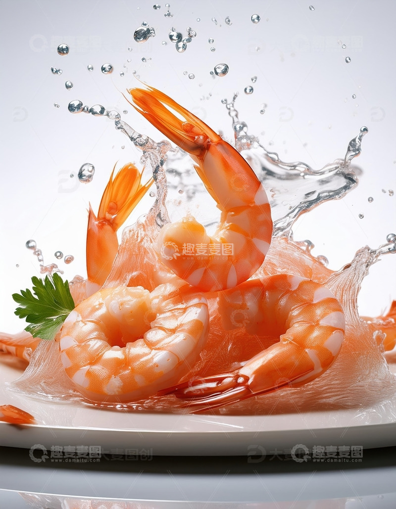 高清大图下载【趣麦麦图】清新美味：白灼虾的简约艺术20