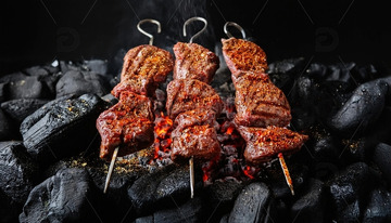 烤肉串-烧烤美食摄影