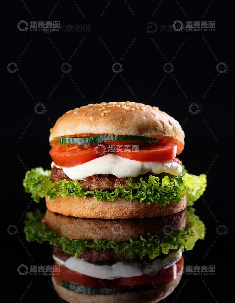 高清大图下载【趣麦麦图】层层叠叠的美味：超级多层牛肉汉堡11