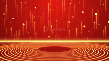 红色晚会粒子科技背景
