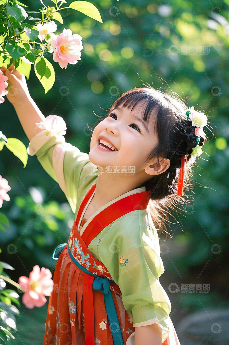 高清大图下载【趣麦麦图】穿汉服的可爱小女孩6