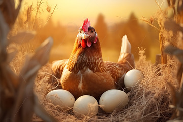 孵蛋的一只母鸡