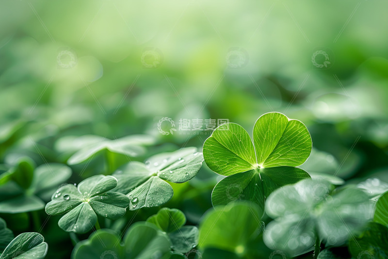 高清大图下载【趣麦麦图】四叶草花丛美景