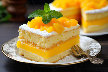 黄桃奶油蛋糕