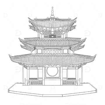 古代建筑线条