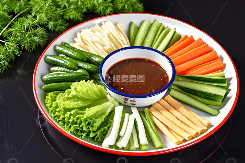 高清大图下载【趣麦麦图】美食摄影凉菜蘸酱菜