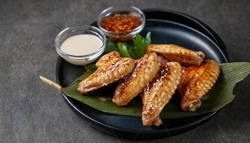 烤鸡翅-烧烤美食摄影3