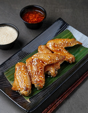 烤鸡翅-烧烤美食摄影14