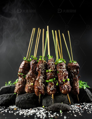 烤肉串-烧烤美食摄影23