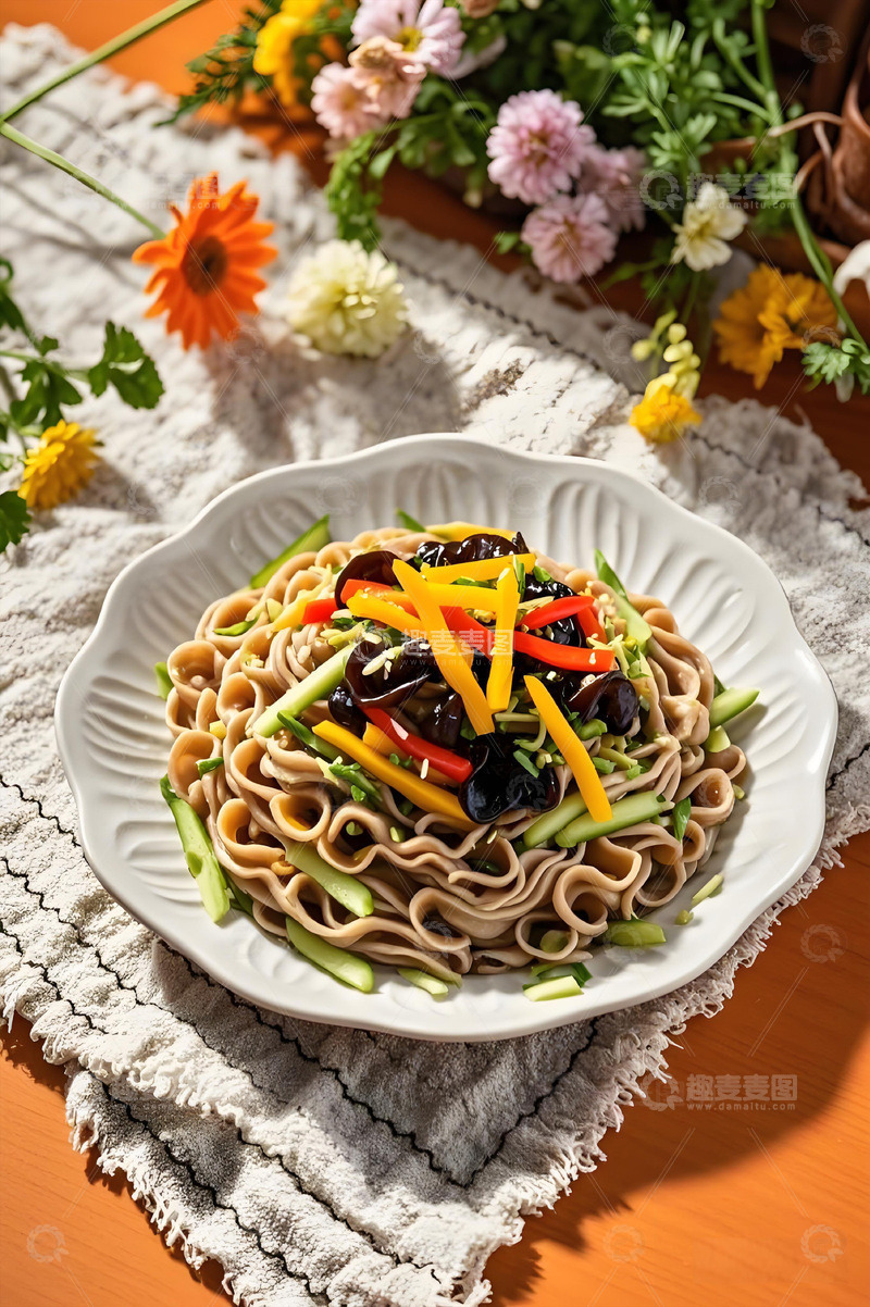 高清大图下载【趣麦麦图】美食摄影凉拌莜面1