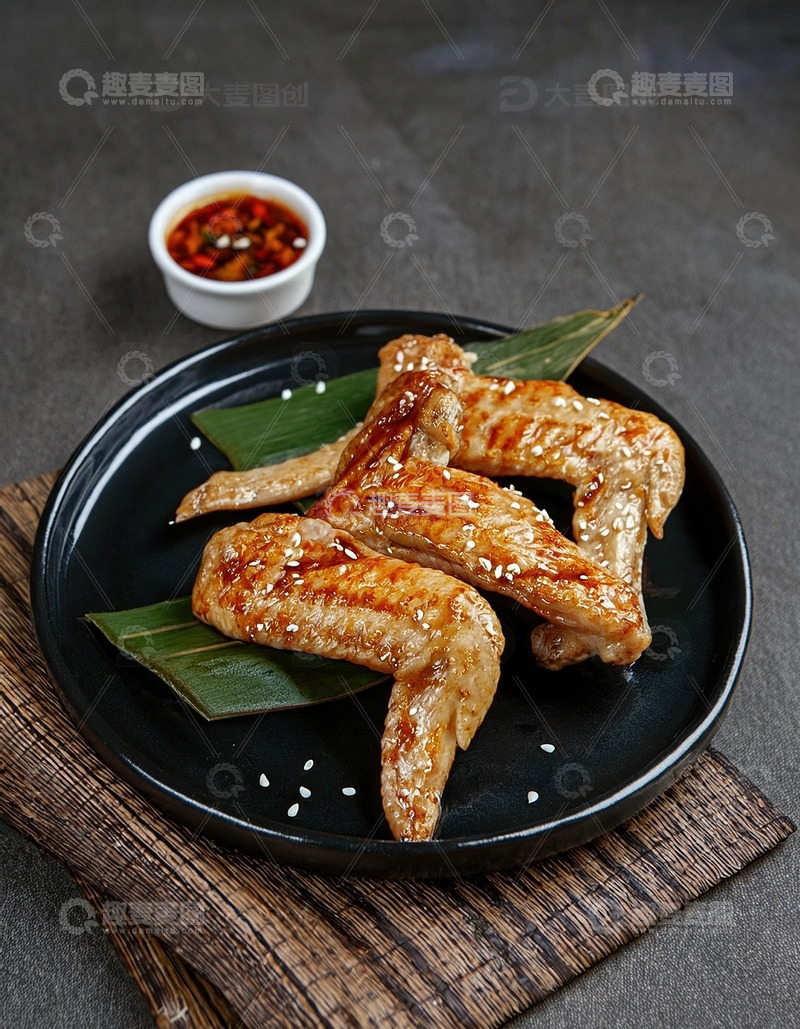 高清大图下载【趣麦麦图】烤鸡翅-烧烤美食摄影13