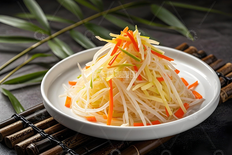 高清大图下载【趣麦麦图】凉拌笋丝美食摄影