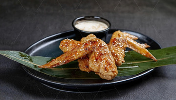 烤鸡翅-烧烤美食摄影2