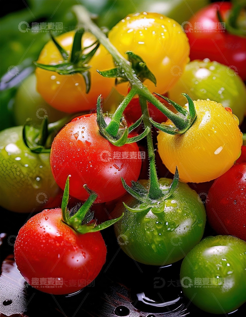 高清大图下载【趣麦麦图】五彩小番茄 - 健康与色彩的盛宴7