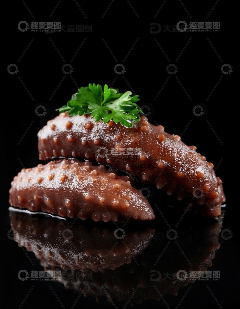 高清大图下载【趣麦麦图】精致海参料理的黑色艺术1