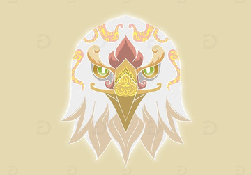 上古神鹰原创神兽头像元素插画