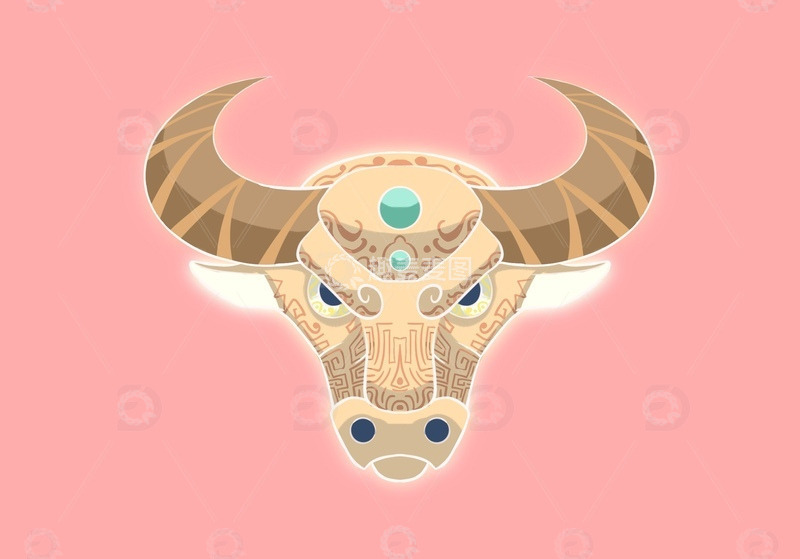 源文件下载【趣麦麦图】上古神牛原创头像插画