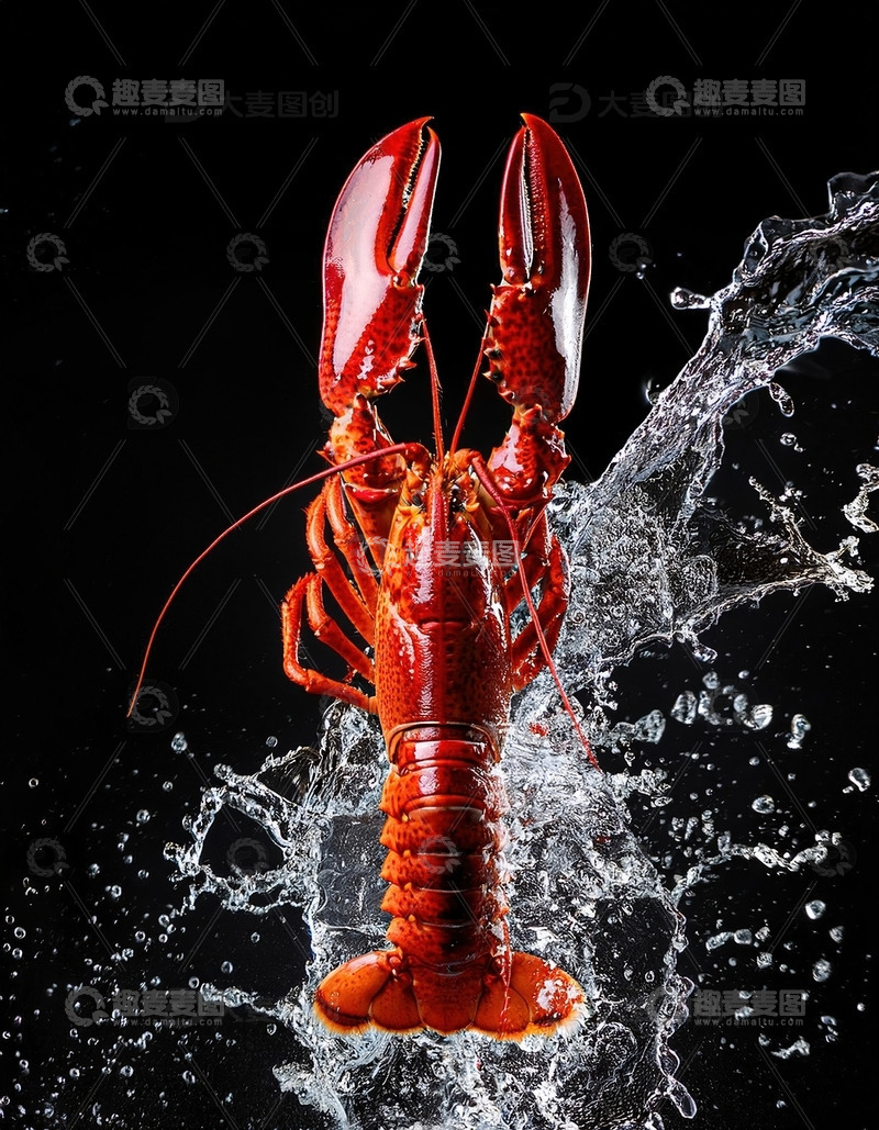 高清大图下载【趣麦麦图】红色海洋珍宝：波士顿龙虾的美味展示15