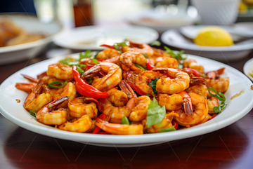 美味的炒虾仁
