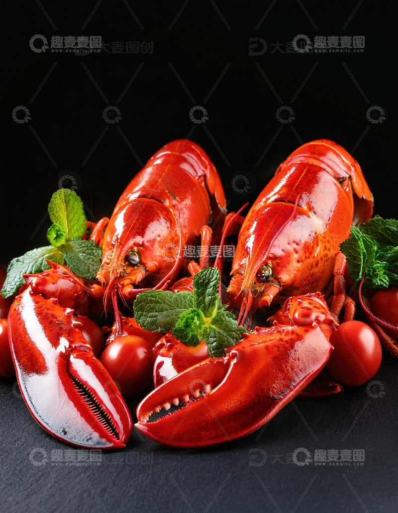 高清大图下载【趣麦麦图】红色海洋珍宝：波士顿龙虾的美味展示13