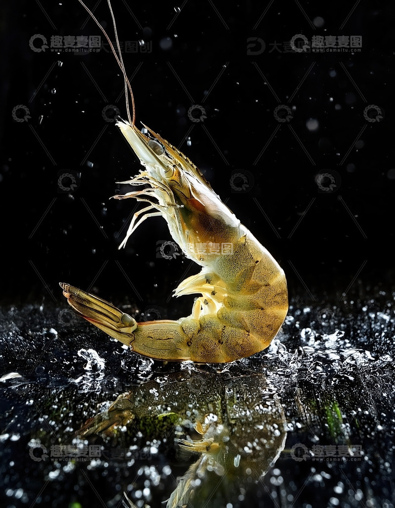 高清大图下载【趣麦麦图】暗夜精灵：虾的水中芭蕾11