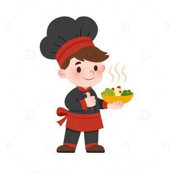 扁平风做饭炒菜的厨师餐厅人物矢量插画