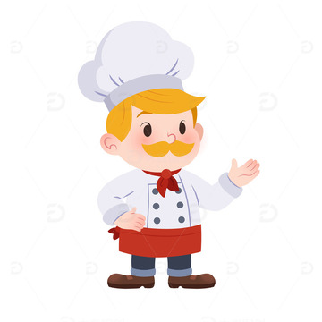 扁平风西餐主厨厨师餐厅人物矢量插画