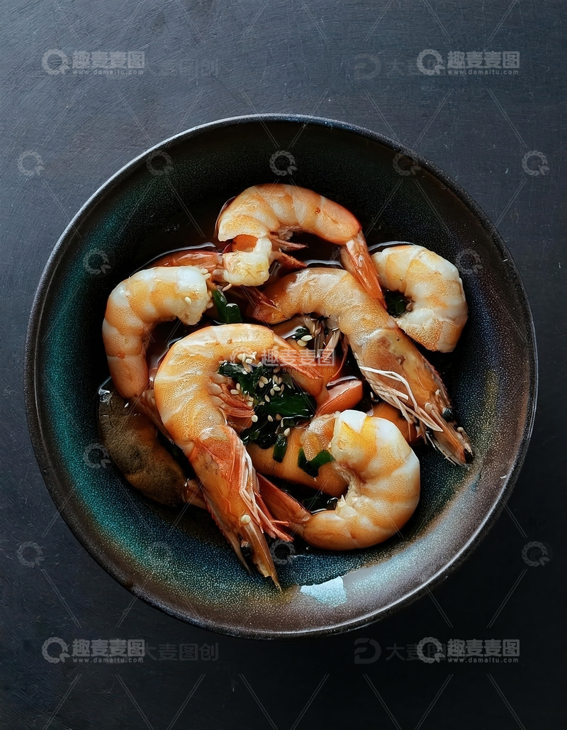 芝麻香葱生腌虾 - 香浓海鲜佳肴1