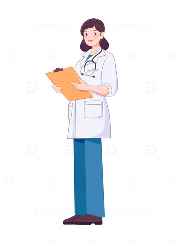 扁平风医院医生护士女性人物矢量插画医疗健康