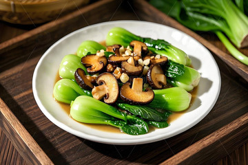 美食摄影香菇油菜