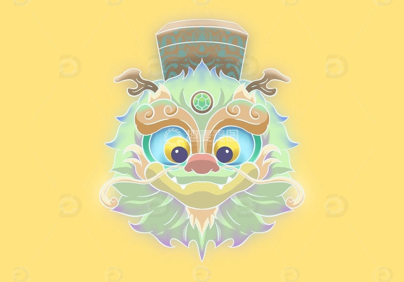 源文件下载【趣麦麦图】-霸下龙生九子原创神兽头像插画