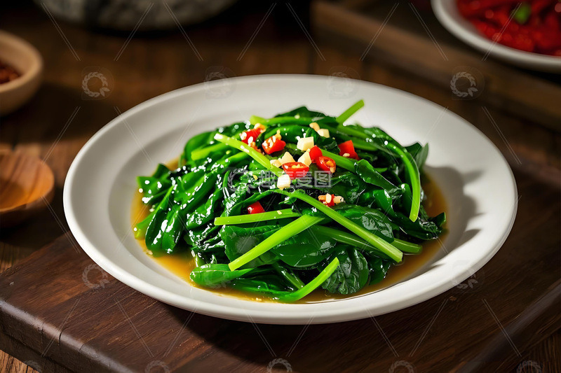 高清大图下载【趣麦麦图】美食摄影清炒菠菜
