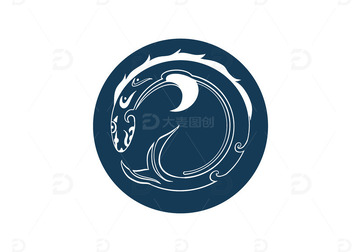 鱼纹原创简约免扣元素图案