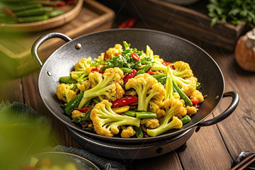 美食摄影干锅菜花1