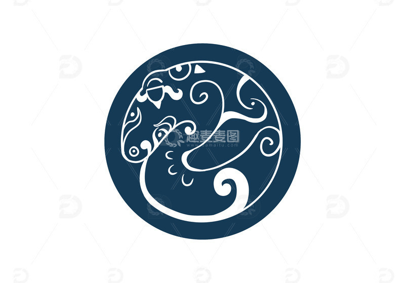 蛙纹原创简约免扣元素图案