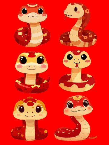 创意卡通可爱蛇年形象IP